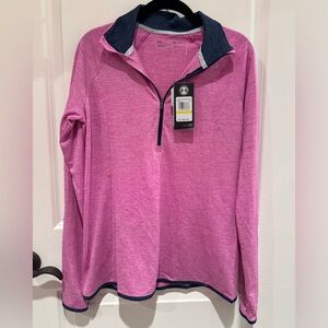 Under Armour HeatGear Pink Half Zip Pullover